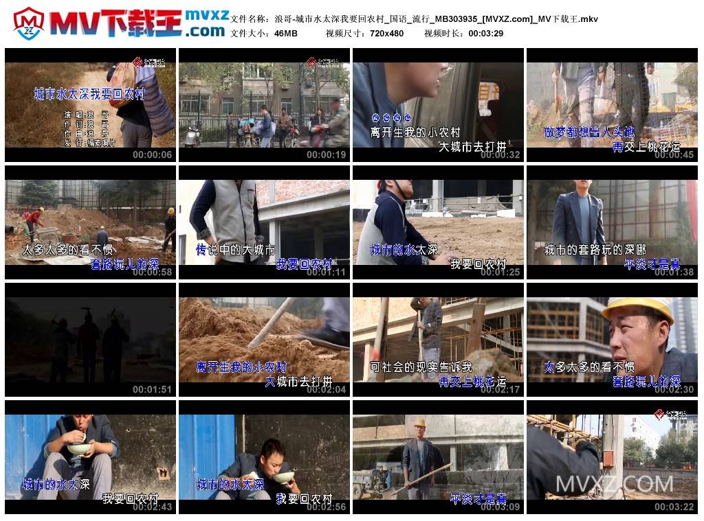 浪哥-城市水太深我要回农村_国语_流行_MB303935